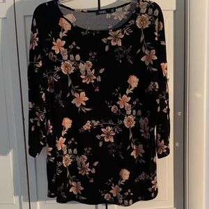 Cure Chic Black Floral Blouse